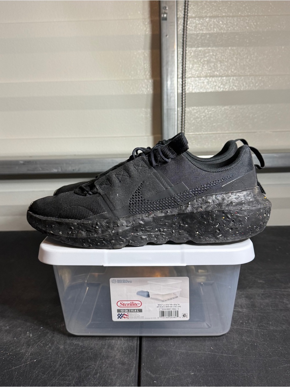 Size 12.5 - Nike Crater Impact Black/Barely Volt Low Top Mesh DB2477-002